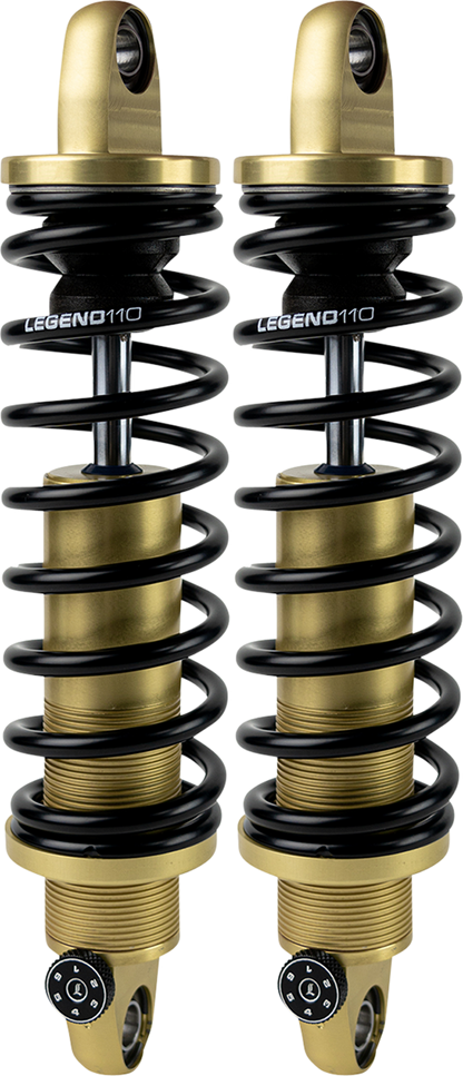 Legend Revo-A Gold 14" Rear Coil Suspension Shocks 1984-2000 Harley FXR FXRS