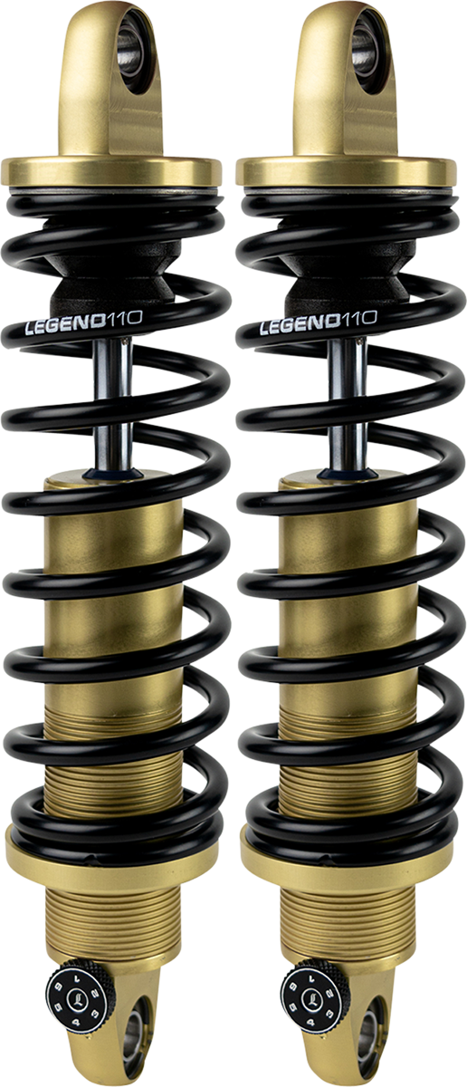 Legend Revo-A Gold 14" Rear Coil Suspension Shocks 1984-2000 Harley FXR FXRS