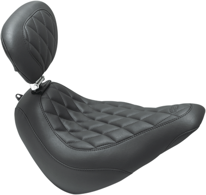 Mustang Tripper Wide Solo Seat & Backrest for 2018-2021 Harley Softail Slim FLSL