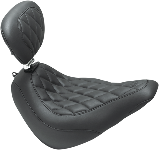 Mustang Tripper Wide Solo Seat & Backrest for 2018-2021 Harley Softail Slim FLSL