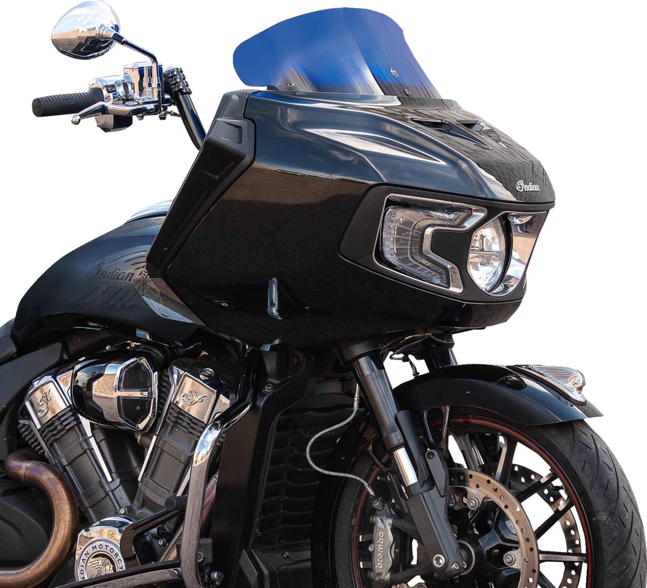 Klock Werks 8" Blue Kolor Flare Windshield 2020-2025 Indian Challenger Pursuit