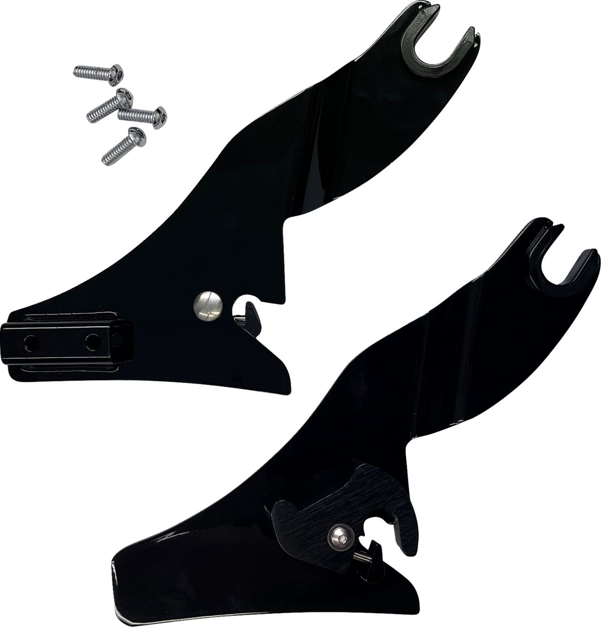 Drag Specialties Quick Release Black Sissy Bar Side Plates for 2009-2025 Harley