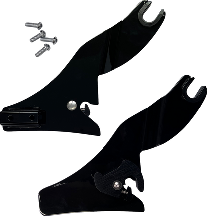 Drag Specialties Quick Release Black Sissy Bar Side Plates for 2009-2025 Harley