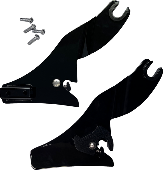 Drag Specialties Quick Release Black Sissy Bar Side Plates for 2009-2025 Harley