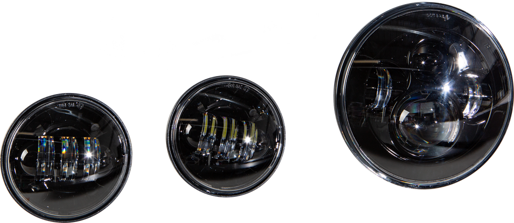 Harddrive Black Motorcycle LED Headlight & Passing Lamp Kit Harley Davidson