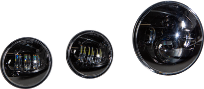 Harddrive Black Motorcycle LED Headlight & Passing Lamp Kit Harley Davidson