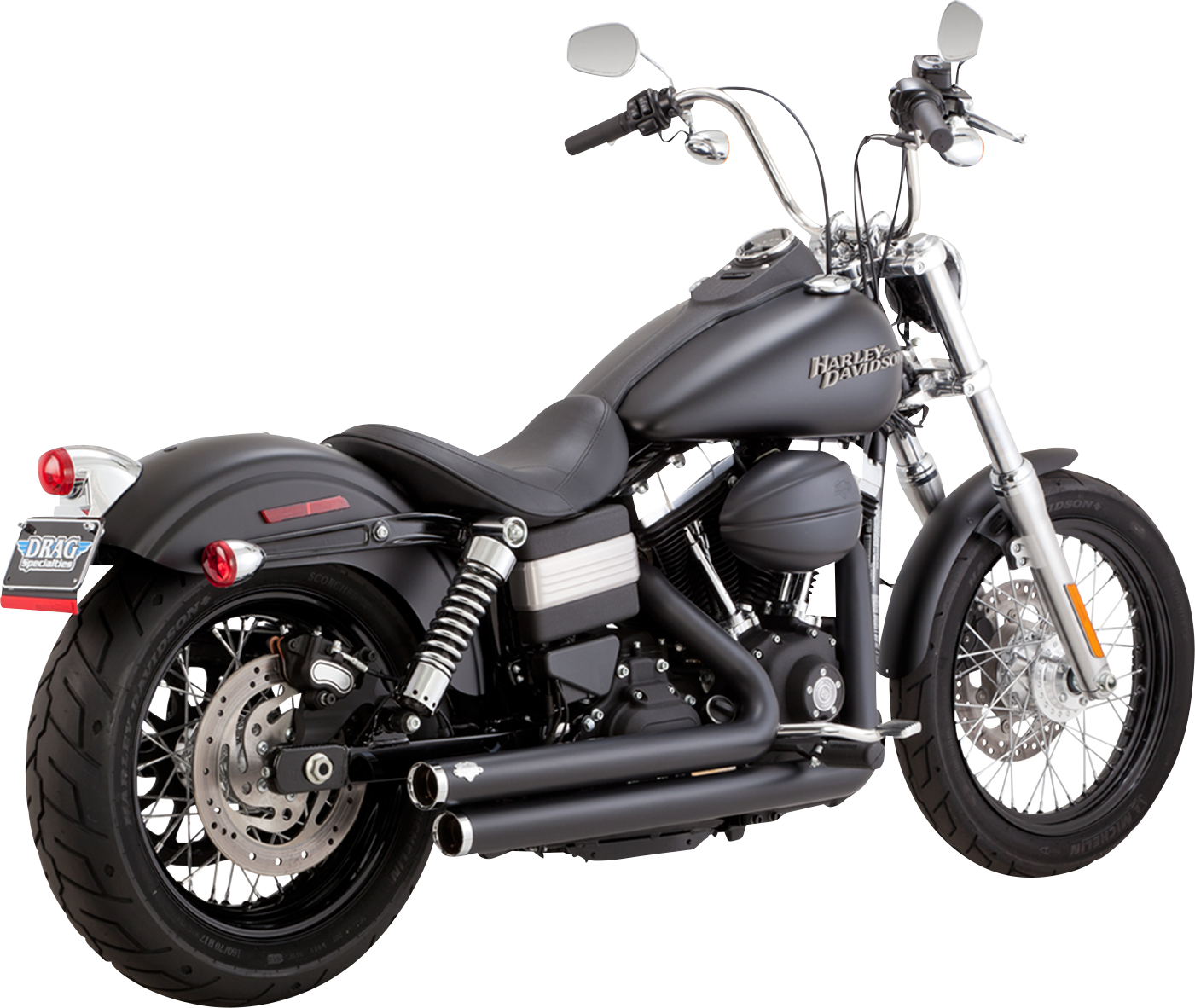 Vance & Hines Big Shots Staggered Exhaust System 2010-2017 Harley Dyna FXD 47338