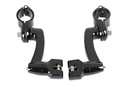 V-Twin Universal Motorcycle 1-1/4" Adjustable Highway Bar Footpeg Mount Set