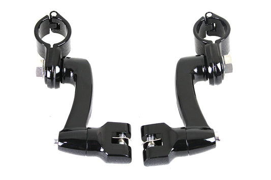 V-Twin Universal Motorcycle 1-1/4" Adjustable Highway Bar Footpeg Mount Set