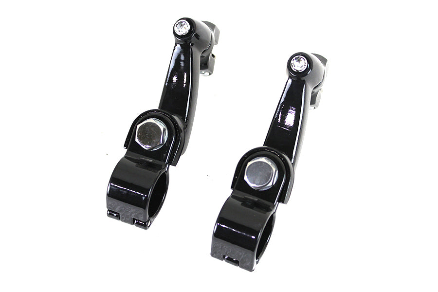 V-Twin Universal Motorcycle 1-1/4" Adjustable Highway Bar Footpeg Mount Set