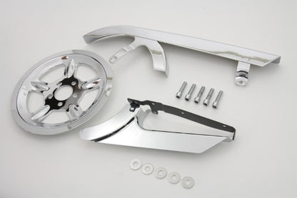 VTwin Motorcycle Belt Guard & Pulley Cover Kit fits 2004-2013 Harley Sportster