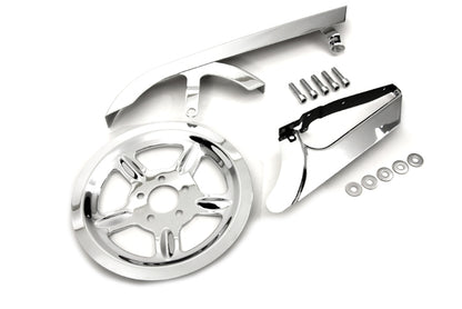VTwin Motorcycle Belt Guard & Pulley Cover Kit fits 2004-2013 Harley Sportster