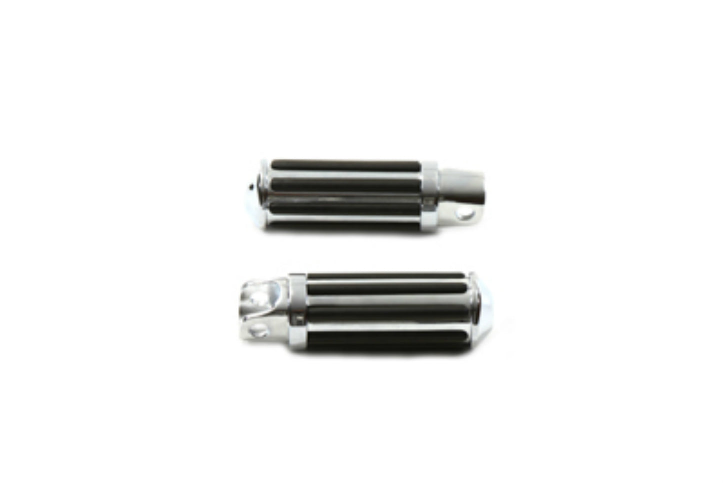 Vtwin Chrome Female Mount Railer Style Driver Footpeg Set fits Harley Davidson