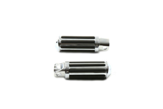 Vtwin Chrome Female Mount Railer Style Driver Footpeg Set fits Harley Davidson