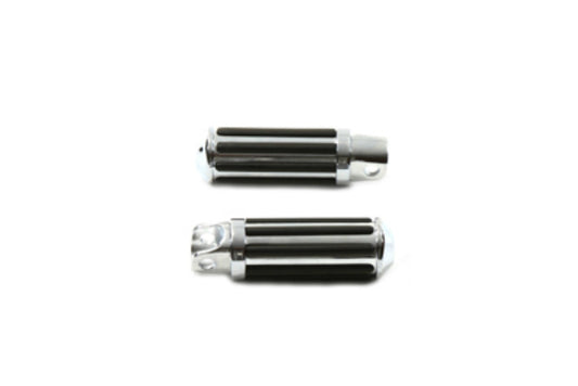 Vtwin Chrome Female Mount Railer Style Driver Footpeg Set fits Harley Davidson