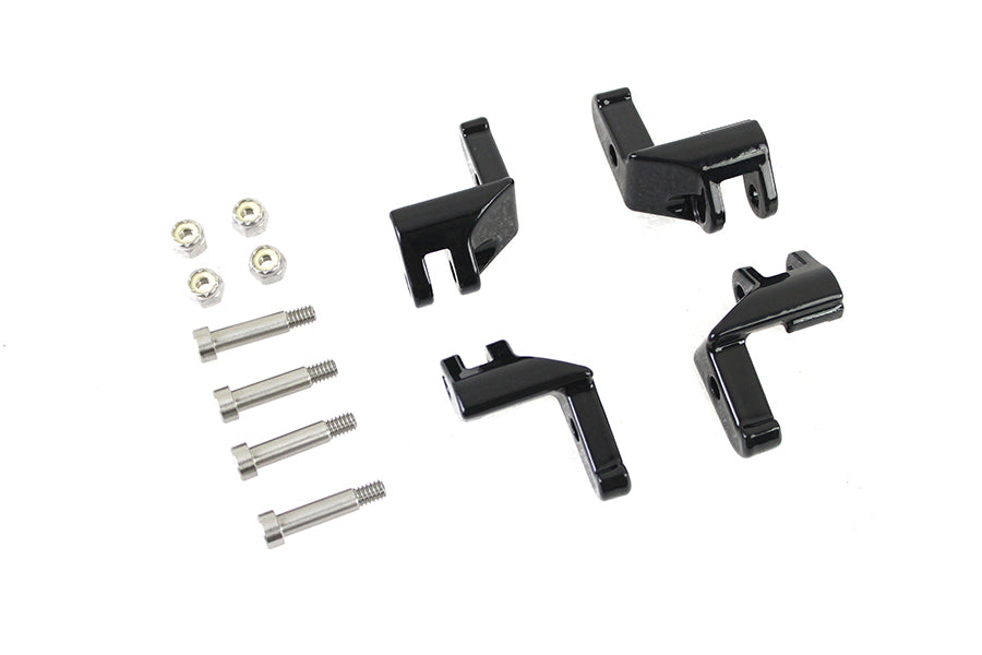 Vtwin Black Driver Floorboard Relocator Kit for 2017-2023 Harley Touring Models