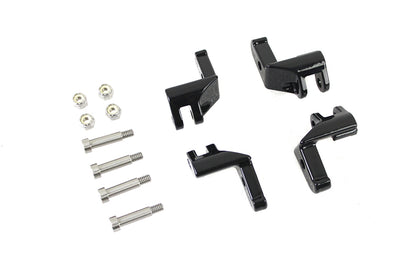 Vtwin Black Driver Floorboard Relocator Kit for 2017-2023 Harley Touring Models