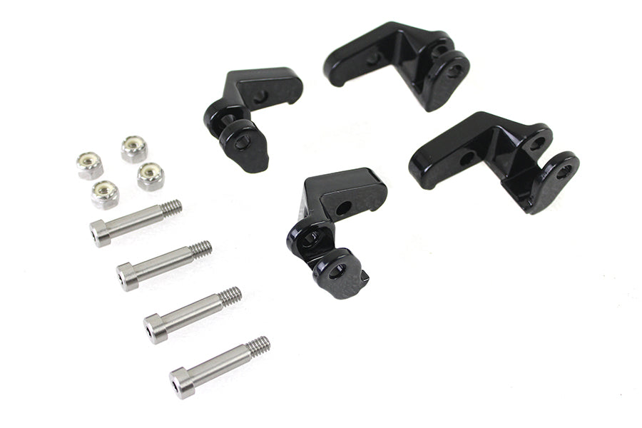 Vtwin Black Driver Floorboard Relocator Kit for 2017-2023 Harley Touring Models