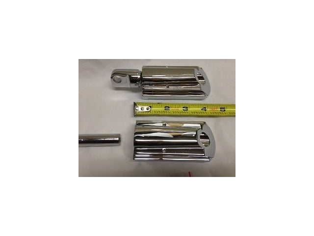 Vtwin Flame Style Adjustable Footpeg Set Chrome Male for Harley Davidson Dyna