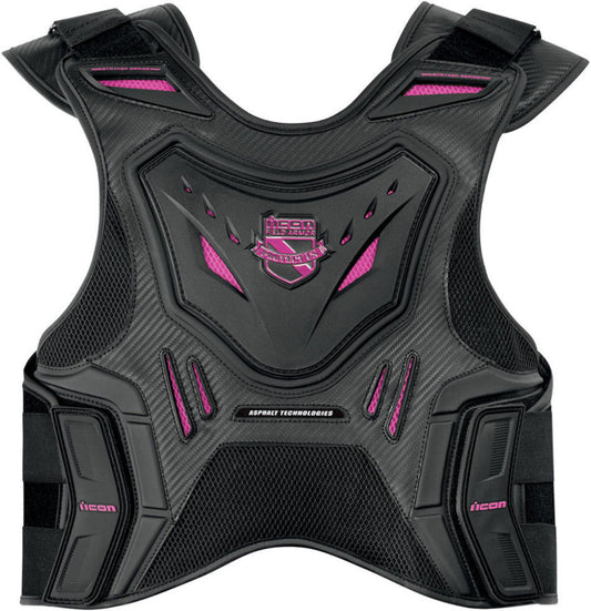 Icon Womens Black And Pink Field Armor Stryker Motorcycle Vest