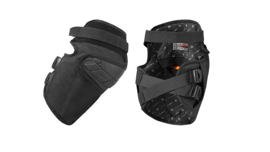 Icon Black Field Armor Textile Motorcycle Riding Street Racing Knee Guards