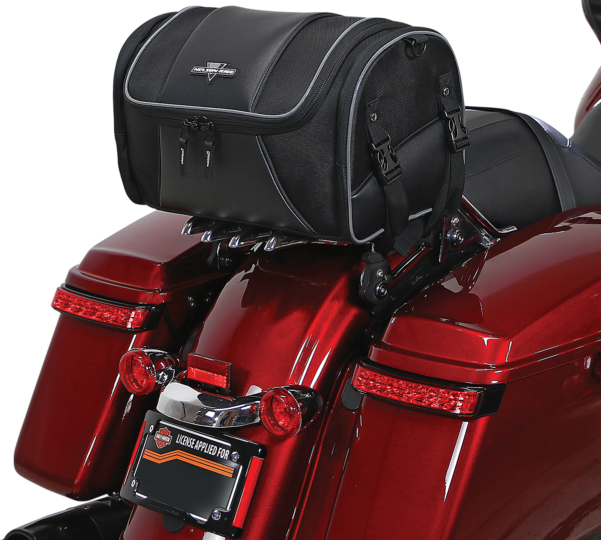 Nelson Rigg Black Route 1 Sissy Bar Day Trip Roll Bag for Harley Davidson