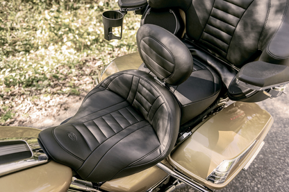 Mustang Deluxe Black Removable Drivers Backrest for 2008-2023 Harley Touring