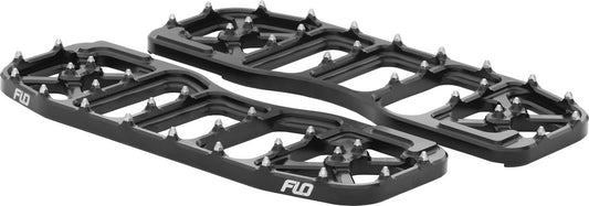 Flo V5 Black Spiked Driver Floorboards 1980-2024 Harley Softail Touring Models