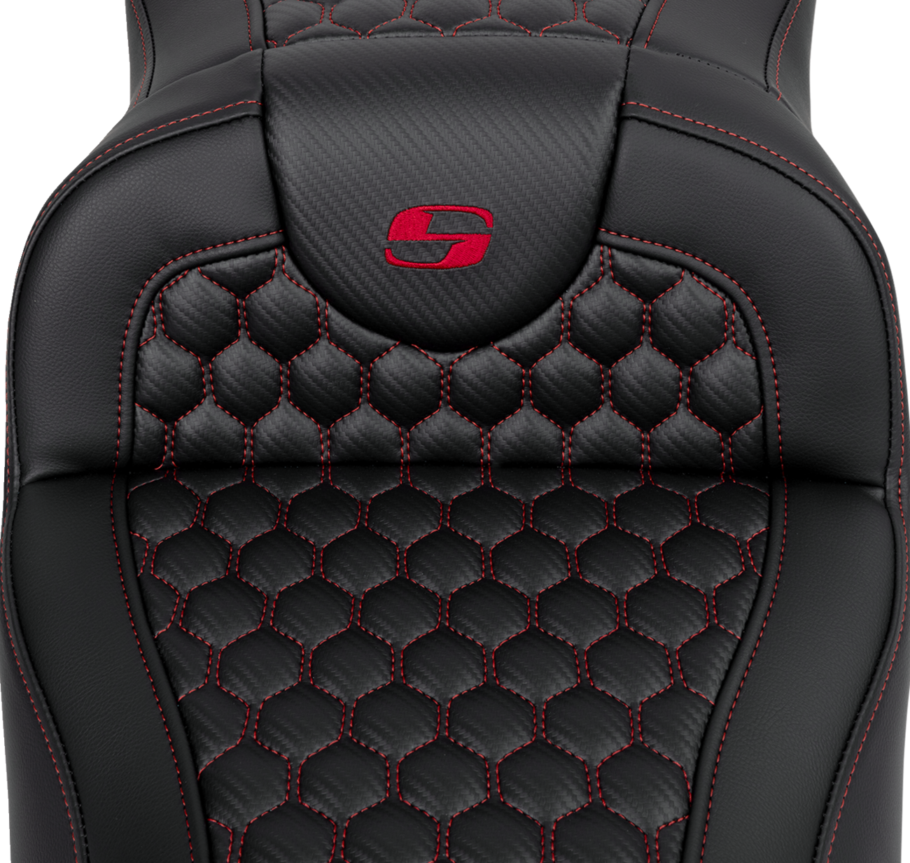 Saddlemen Roadsofa Red Honeycomb Extended Gel Seat for 2008-2025 Harley Touring