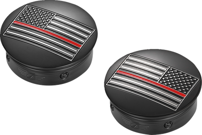 Figurati Designs Red Line Flag Swingarm Covers Inserts for 1980-2025 Harley