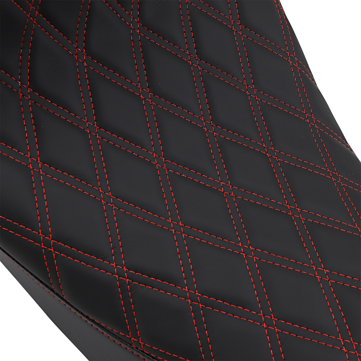 Drag Specialties Red Diamond Stitch Low Solo Seat fits 2008-2024 Harley Touring