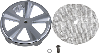 Vance & Hines Chrome Skullcap Crown VO2 Naked Air Filter Insert for Harley