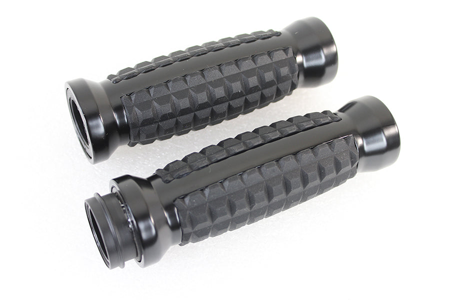 VTwin Black TBW Alligator Style Hand Grip Set 2008-2024 Harley Touring Softail