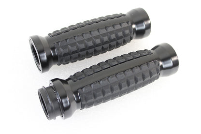 VTwin Black TBW Alligator Style Hand Grip Set 2008-2024 Harley Touring Softail
