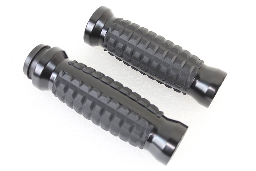 VTwin Black TBW Alligator Style Hand Grip Set 2008-2024 Harley Touring Softail