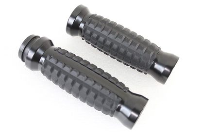 VTwin Black TBW Alligator Style Hand Grip Set 2008-2024 Harley Touring Softail