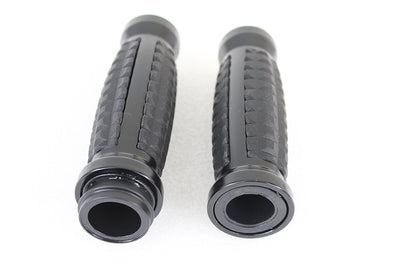VTwin Black TBW Alligator Style Hand Grip Set 2008-2024 Harley Touring Softail