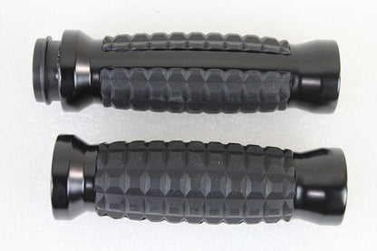 VTwin Black TBW Alligator Style Hand Grip Set 2008-2024 Harley Touring Softail