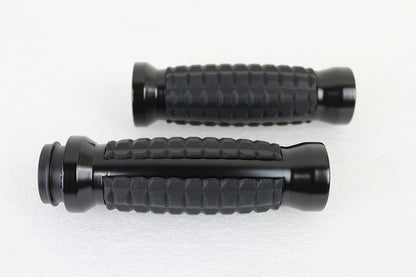 VTwin Black Alligator-Style Motorcycle Grip Set for 1979-1995 Harley FL FX XL