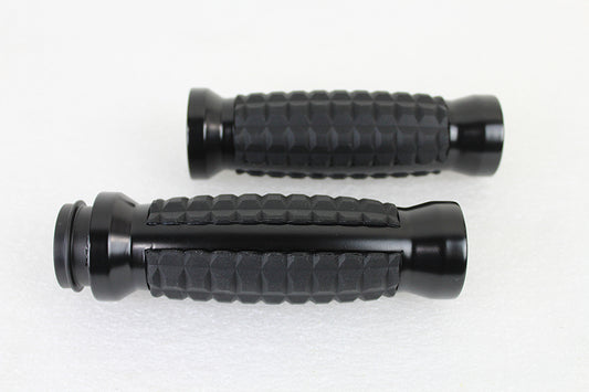 VTwin Black Alligator-Style Motorcycle Grip Set for 1979-1995 Harley FL FX XL