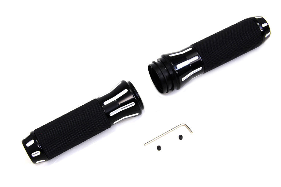 VTwin Clear Cut TBW Motorcycle Handlebar Grips 2008-2024 Harley Softail Touring