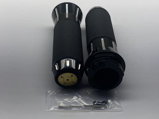 JT's Cycles 50 Cal BMG Bullet Black Contrast Hand Grips 1982-2020 Harley Models