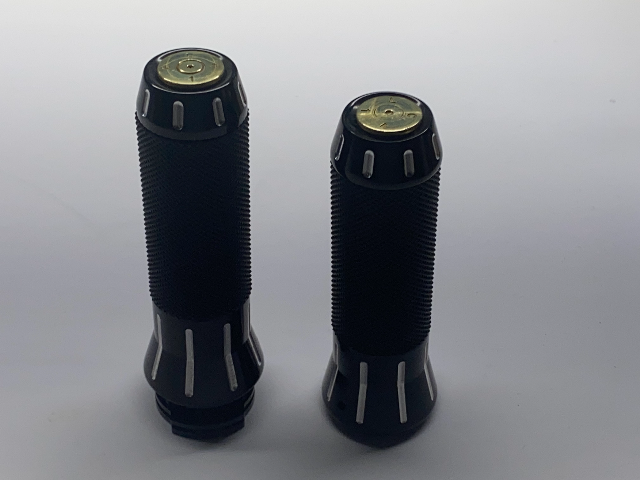 JT's Cycles 50 Cal BMG Bullet Black Contrast Hand Grips 1982-2020 Harley Models