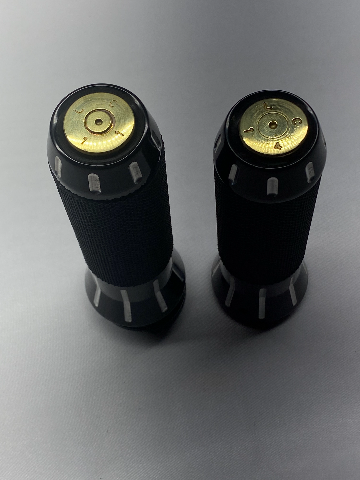 JT's Cycles 50 Cal BMG Bullet Black Contrast Hand Grips 1982-2020 Harley Models