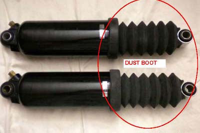 Vtwin Black Rear Motorcycle Shock Dust Boost Set 1997-2012 Harley Touring FLT
