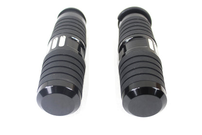 VTwin Black TBW Handlebar Hand Grip Set 2008-2024 Harley Dyna Softail Touring