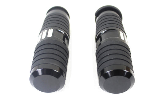 VTwin Black TBW Handlebar Hand Grip Set 2008-2024 Harley Dyna Softail Touring