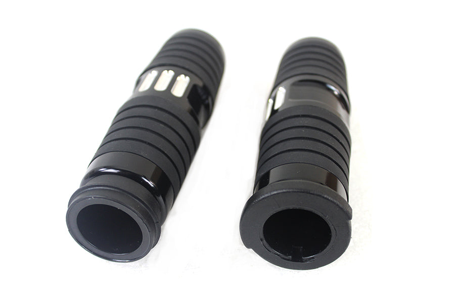 VTwin Black TBW Handlebar Hand Grip Set 2008-2024 Harley Dyna Softail Touring