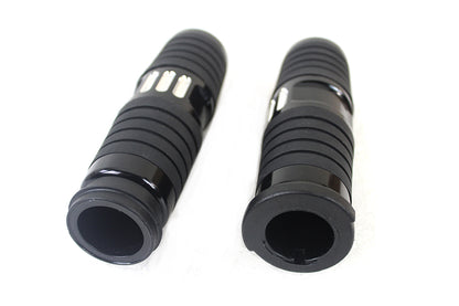 VTwin Black TBW Handlebar Hand Grip Set 2008-2024 Harley Dyna Softail Touring