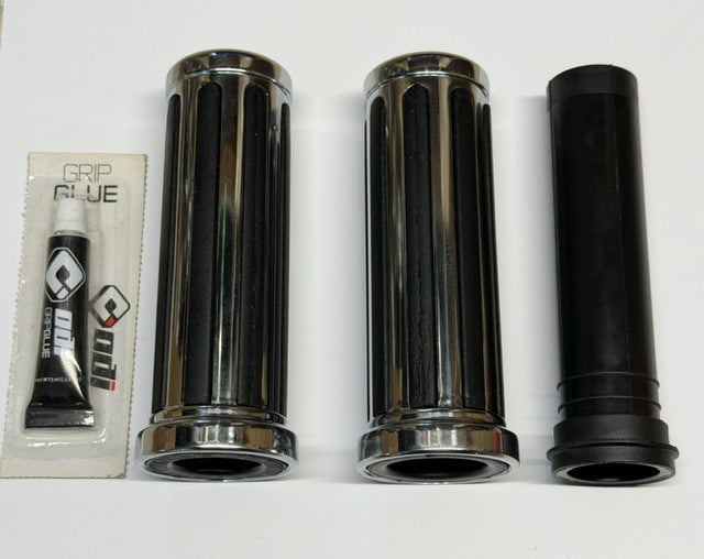VTwin TBW Rail Style Grip Set with Glue for 2008-2025 Harley Touring Softail
